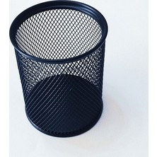 Gıpta Metal Masa Seti 1 Adet Siyah Tel Yuvarlak Kalemlik Ölçülerle Şık Tasarım