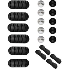 Berry Store 20 Parça Kablo Tutucu Seti | Yapışkanlı Kablo Klipsi | Masa Üstü Kablo Düzenleyici | Şarj Kablosu, Kulaklık, Usb, Hdmı, Mouse Kablosu Için | Ofis & Ev Kullanımı | Kablo Yönetimi Çözümü