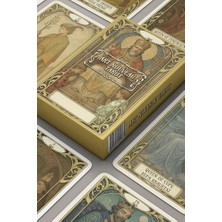 Nisar Store Spelt 78 Kartlı Golden Art Nouveau Özel Tasarım 12X8 cm Klasik Tarot Destesi Tarot Kartları