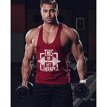 Ghedto My Therapy Bordo Fitness Gym Tank Top Sporcu Atleti Slimfit Kesim Konforlu Yapı