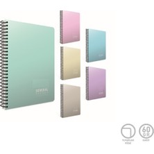  several spiralli seperatörlü (4 kareli + 1 çizgili) plastik kapak defter a4 160 yaprak 4+1 (2 li paket) 5380