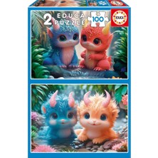 Educa Çocuk Puzzle 2X100 Parça Sevimli Canavarlar 20224