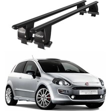 Today Auto Royal Fiat Punto Evo (2009 - 2012) Uyumlu Siyah Kilitli Ara Atkı Port Bagaj Tavan Barı