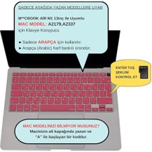 Nisar Store Klavye Koruyucu Kılıf Arapça Stiker Baskılı Uk-Ters L Enter Uyumlu, Silikon Koruma Filmi, Ince Yıkanabilir, Toz Sıvı Önleyici, Air M1 13INÇ A2337,A2179 Id Açık Pembe