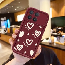 Ucuc Poco F8 Pro 5g Uyumlu Darbeye Dayanıklı Kamera Korumalı Bordo Silikon Baskı Desenli Kılıf