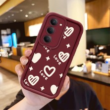 Ucuc Redmi 15 4g/5g Uyumlu Darbeye Dayanıklı Kamera Korumalı Bordo Silikon Baskı Desenli Kılıf