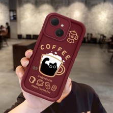 Ucuc Tecno Spark 40C Uyumlu Darbeye Dayanıklı Kamera Korumalı Bordo Silikon Baskı Desenli Kılıf