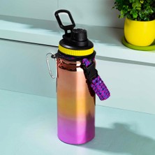 Berry Store 1395-1 Paslanmaz Çelik Sızdırmaz Çift Katmanlı Taşıma Askılı Çay Kahve Termosu Bakır 700 ml