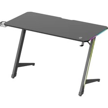 Viyero AXIS Z-Ayak RGB Aydınlatma Karbon-Fiber Oyuncu Masası 15mm 120x60x75cm GD-12002E-6-BLK