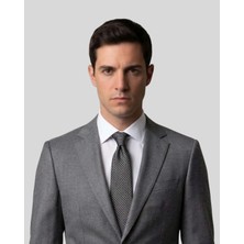 1001 Kravat Siyah Beyaz Desenli İnce Kravat - 7 cm genişliğinde