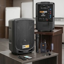 Hepa Merz HS-300EX Taşınabilir Şarjlı Ses Sistemi Çift Mikrofonlu Bluetooth Usb 6.5 İNÇ 300W