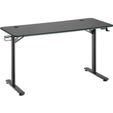 Viyero Warden T-Ayak 360° Rgb Karbon-Fiber Oyuncu Masası 18MM 136X60X75CM GD-13608-2-BLK