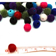 Bidolu Kadife Boncuk 50 gr 8 mm Karışık Renkli Yumuşak Doku ile Farklı Tasarımlar İçin İdeal