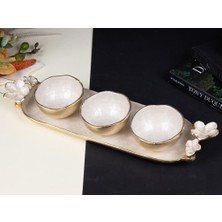 sembol Florındo Altın Sedefli Tepsili Çerezlik 45X13CM