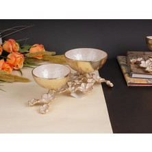 sembol Florındo Altın Sedefli 2'li Ayaklı Kase/dekor 15X30CM