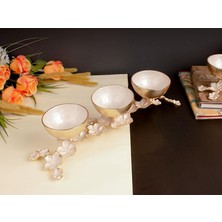 sembol Florındo Altın Sedefli 3'lü Ayaklı Kase/dekor 13X50CM