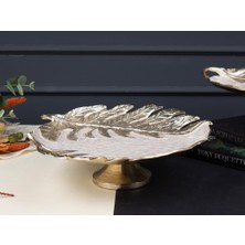 sembol Levano Altın Sedefli Ayaklı Sunum Tabak/dekor 35X35X9CM