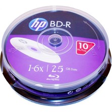 HP BD-R 6x 25GB 10 Adet BRE00071-3)  Pasta Kutusu Blu-Ray Disk Kalite ve Dayanıklı Tasarım