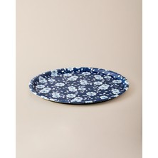 Madame Coco Reve Blue Vista Yuvarlak Tepsi - Mavi/beyaz