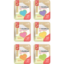 ChildGen Doğal Oyun Hamuru - 6'lı Pastel Set 6x125 gr Vakumlu Kartuş Paket - (Ecopack-Refill)