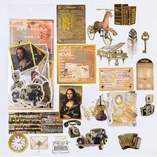 Berry Store Guguk Mona Lisa Temalı Altın Damga Seti • Bullet Journal