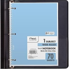 Nisar Store Spiral Defter, 1 Konulu Geniş Çizgili Spiral Ciltli, Pastel Renkli Sevimli Okul Defterleri, 70 Sayfa