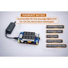 Masrokit AG1202 Ayarlanabilir DC Güç Kaynağı Eğitim Kiti (0–12V 2A, Volt & Akım Göstergeli)