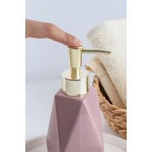 Porsima 3203 Seramik Sıvı Sabunluk - 250 cc Kapasiteli Modern Tasarım Pudra Renkli Banyo Aksesuarı