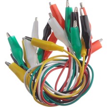 Berry Store 10’lu Krokodil Test Kablosu Seti, Renkli Timsah Kelepçeli Multimetre Bağlantı Kabloları, Çıkarılabilir, Pvc Kaplama, Elektronik Devre Testi, Multimetre, Motor ve Pil Bağlantısı Için 0,5 Metre