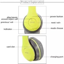 Nisar Store Kablosuz Katlanabilir Kulak Üstü Fıstık Yeşil Solo Kulaklık Wireless