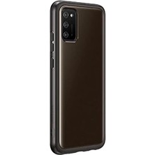 Berry Store Galaxy A02 Soft Clear Cover Yumuşak Şeffaf Kılıf, Siyah EF-QA025T