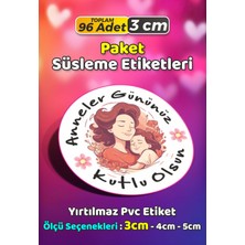 Sb Store Anneler Günü Ambalaj Hediye Paket Süsleme Etiketi Model 28 - 96 Adet 3cm