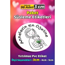 Sb Store Anneler Günü Ambalaj Hediye Paket Süsleme Etiketi Model 21 - 96 Adet 3cm