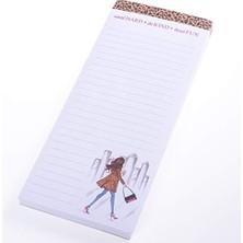 Berry Store Manyetik Not Defteri - Leopar Moda Kız Bakkal ve Alışveriş Listesi - Eğlenceli Dekoratif Yapılacaklar Listesi - Mükemmel Ev Isınma Hediyeleri - 100 Yırtık Yaprak (4" x 9" X.5")