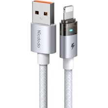 Nisar Store CA-6912 30W Gösterge Işıklı Usb-A To Lightning Şarj ve Data Kablosu 1.2m - Beyaz