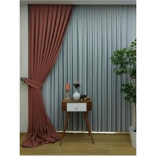 Berry Store Ev Depo Kiremit Düz Renk Fon Perde 1/2 Seyrek Pile Tek Kanat TYCSRVI8FN169343189446772, Kiremit, 80 x 250