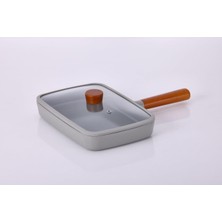 Berry Store Dikdörtgen Tava 29CM Cam Kapaklı Gri