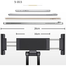 Berry Store 2-In-1 Fonksiyonlu 5.1-12 Inch Tablet-Telefon Tutacağı Mutfak Masaüstü Dolap Duvar Montaj Tutucu Standı Siyah