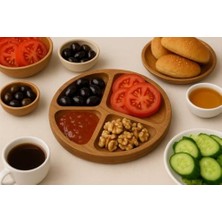 Berry Store Doğal Ahşap Çerezlik ve Kahvaltılık – 4 Bölmeli Sunum Tabağı T9