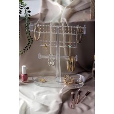 Nisar Store Aksesuar 3 Katlı Takı Standı, Şeffaf Akrilik Malzeme, 23,5X17X27CM, Bpa Içermez