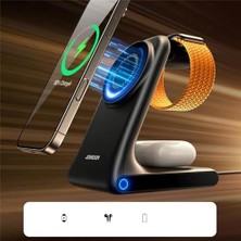Berry Store W15 3in 1 Katlanabilir Çoklu Masaüstü Kablosuz Şarj Standı