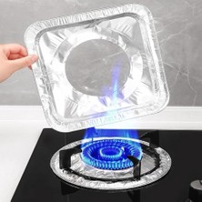 Nisar Store Ocak Koruyucu Yağ Geçirmez Alüminyum Folyo Ped, Yeniden Kullanılabilir Dayanıklı Temiz Hijyenik Mutfak Için (22 cm x 22 Cm) (10 Adet - Kare)
