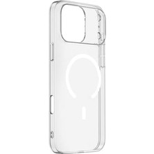 Berry Store 17 Pro Max Için ile Uyumlu Şarj Özellikli Şeffaf Kamera Çerçeveli Porto Kapak