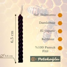 Nisar Store Mum El Yapımı Doğal Küçük Pasta Mumları 12 Adet (Siyah)