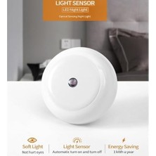 Nisar Store Duvara Monte LED Gece Lambası, Alacakaranlık Sensörlü, 0.5W Duvar Fişli Gece Lambası, Koridor, Merdiven, Mutfak, Banyo Için, 6'lı Paket Yuvarlak Tasarım