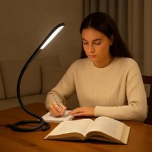 Nisar Store USB LED Masa Lambası – 14 Ledli, 3 Kademeli Dokunmatik Işık, Esnek Boyunlu Kitap Okuma & Çalışma Lambası