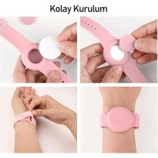 Nisar Store Buff Tagsafe Çocuk Bileklik Silikon Airtag Uyumlu Kılıf Saat Hafif Su Geçirmez (Mavi)