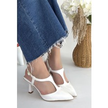 Tula Beyaz Rugan Topuklu Ayakkabı