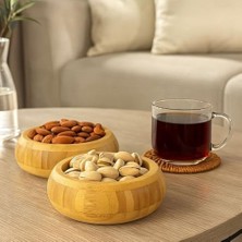 Nisar Store 2'li Yuvarlak Bambu Çerezlik
