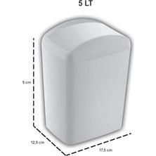 NY Home Soft Çöp Kutusu Döner Kapak 5 Lt Beyaz